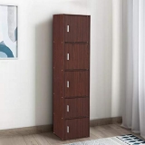 Hometown Albert Engineered Wood Multipurpose Cabinet In Cherry Brown & Walnut Colour