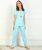 Dreambe Women Printed Light Blue, White Top & Pyjama Set