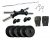 Facto Power Home Gym 32 Kg P.V.C Weight Plates (3 Kg X 4 = 12 Kg + 5 Kg X 4 = 20 Kg) With Dumbbell Rods, Curl Rod And Gym Gloves (Multicolour)