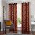 Story@Home Topaz Premium Collection Modern Polyester 4 Piece Combo Eyelet Geometric Dots Pattern Ringtop Door Curtains Set – 7 Feet, Brown And Red