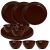 Wonder Plastic Microwave Safe Unbreakable Round Big Plates Set, 6 Pcs Plate & 6 Pcs Katori, Brown Color, Made In India