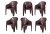 Homiboss Premium Plastic Sofa Chair | Kursi | Chairs For Home, Dining Room, Bedroom, Kitchen, Living Room, Office And Outdoor & Garden | Dust Free | Brown | Set Of 4 Pcs