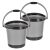 Kuber Industries Plastic Bucket For Home/Kitchen/Office/With Handle, 18 Litre Pack Of 2 (Grey)-46Km0364